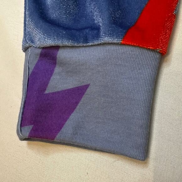 Aviator Nation Velour Zip Hoodie Lightning Bolt Blue Rare Small - Picture 4 of 10